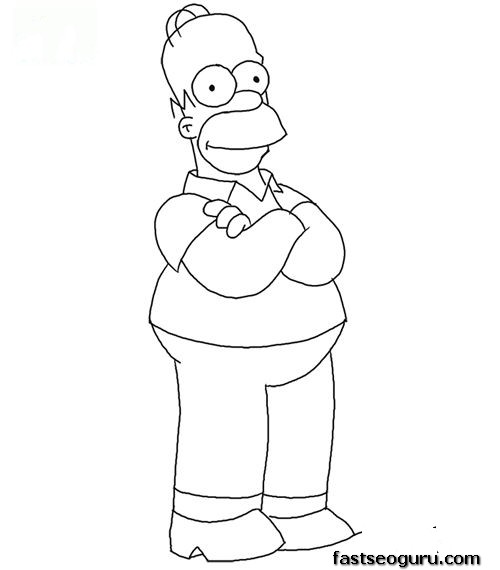 Printable Homer Simpson Coloring Page Printable Coloring Pages For Kids